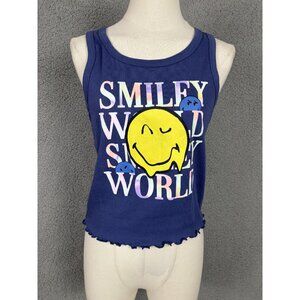 Grayson Threads, the Label Juniors' Smiley World Graphic Tank Top Size Large NWT